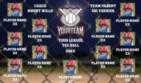 Baseball banner with player photos
