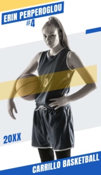 Basketball player banner girl
