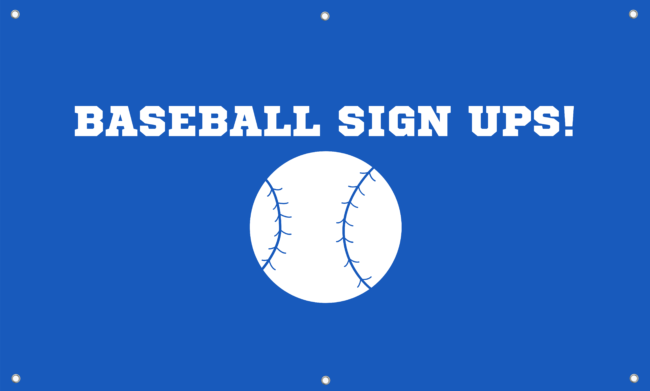 Baseball Sign Ups banner