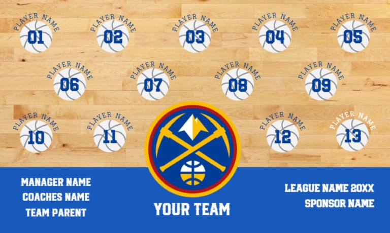 Basketball Team Banner with logo on bottom